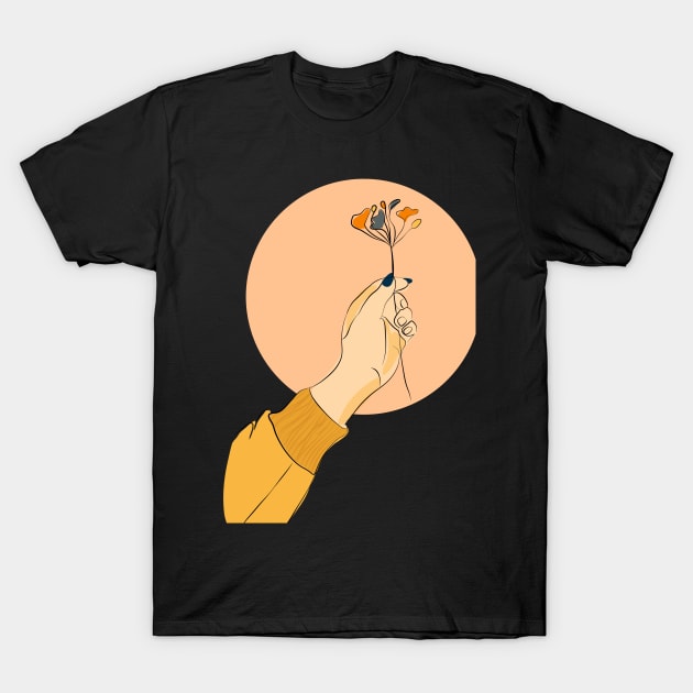 Female holding a plant in the hands T-Shirt by zaiynabhw